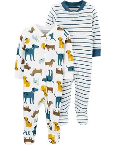 CARTERS CARTER'S Overal na zip Sleep&Plays Dogs and Stripes chlapec LBB 2ks 9m, vel. 74