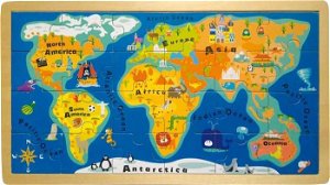 Small foot by Legler Small Foot Vkládací puzzle jednoduchá velká mapa světa