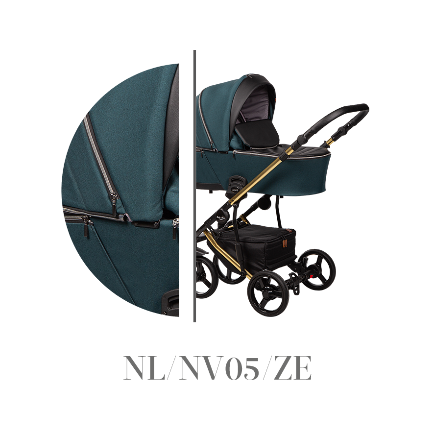 Kombinovaný kočárek Baby Merc 2v1 NOVIS LIMITED 2021, zlatý rám NL/NV05/ZE