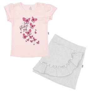 Kojenecké tričko se sukýnkou New Baby Butterflies Růžová 86 (12-18m)
