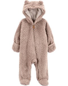 CARTERS CARTER'S Overal s kapucí sherpa Brown chlapec 3m
