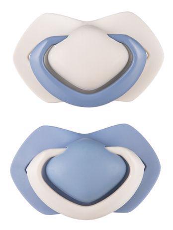 CANPOL BABIES set symetrických silikonových dudlíků 18 m+ Pure Color modrý