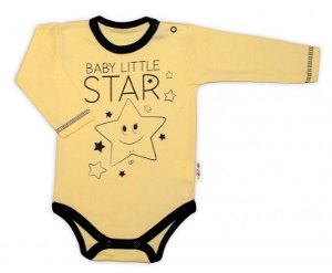 Baby Nellys Body dlouhý rukáv, žluté, Baby Little Star, 50 (0-1m)