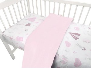 Baby Nellys 2-dílné bavlněné povlečení, New Love Baby - růžová, 135x100 cm, 135x100