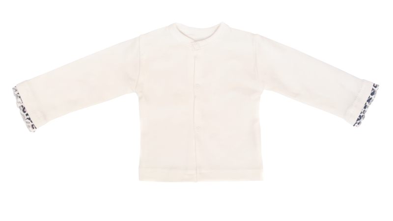 Mamatti Novozenecká bavlněná košilka, kabátek Gepardík - bílá, 50 (0-1m)