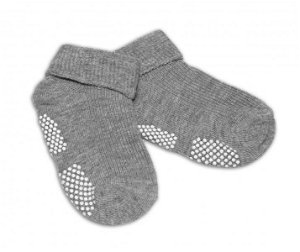 Kojenecké ponožky, 0-12 m, Risocks protiskluzové - šedé, 56-80 (0-12m)