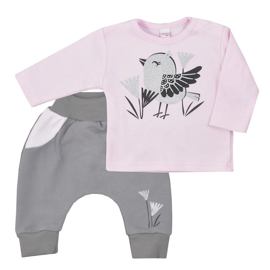 Kojenecké bavlněné tepláčky a tričko Koala Birdy růžové Růžová 74 (6-9m)
