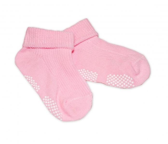 Kojenecké ponožky Risocks protiskluzové - sv. růžové, 12-24m, 80-92 (12-24m)