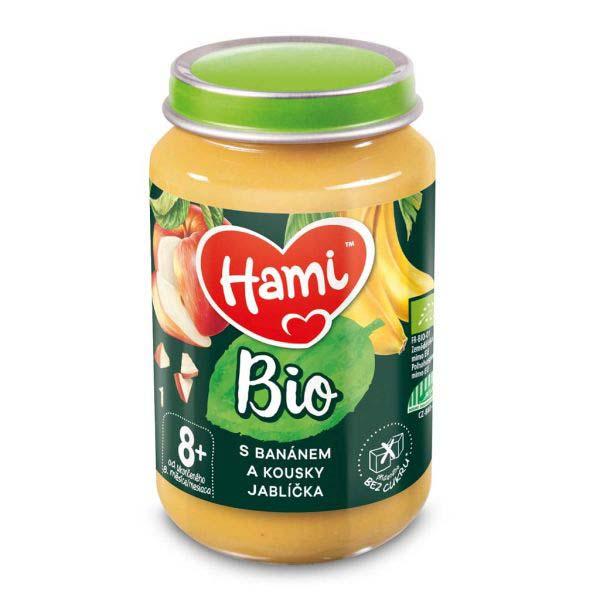 HAMI BIO Ovocný příkrm S banánem a kousky jablíčka 190 g, 8+