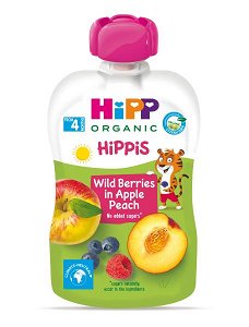 HiPP HiPPiS BIO 100% ovoce Jablko-Broskev-Lesní ovoce 100 g – ovocný příkrm