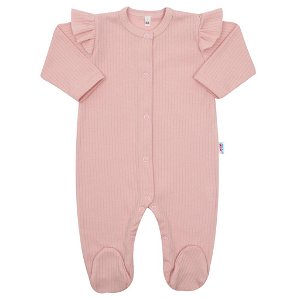 Kojenecký bavlněný overal New Baby Practical růžový holka Růžová 56 (0-3m)