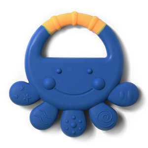 BABYONO Kousátko silikonové chobotnice Vicky 6 m+ modrá