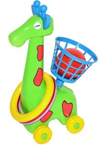 WIKY Žirafa s kroužky a košíkem