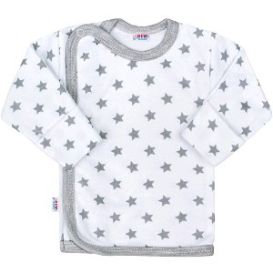 Kojenecká košilka New Baby Classic II šedá s hvězdičkami Šedá 56 (0-3m)