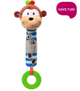BABY ONO BabyOno Plyšová hračka s pískátkem a kousátkem Opička George