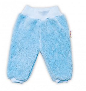 Baby Nellys Kojenecké chlupáčkové tepláčky Cute Bunny - modré, vel. 74, 74 (6-9m)