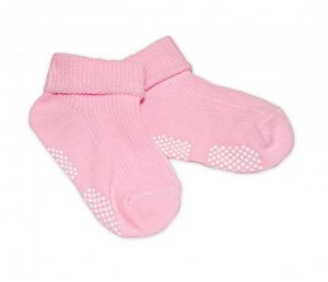 Kojenecké ponožky, 0-12 m, Risocks protiskluzové - sv. růžové, 56-80 (0-12m)