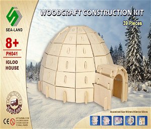 Woodcraft construction kit Woodcraft Dřevěné 3D puzzle Iglů