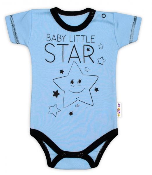 Body krátký rukáv Baby Nellys, Baby Little Star - modré, vel. 86, 86 (12-18m)
