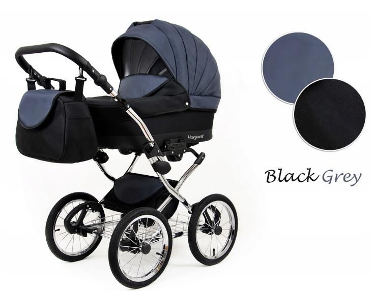 Kombinovaný kočárek Raf-Pol Baby Lux Margaret Chrome 2019 Black Grey