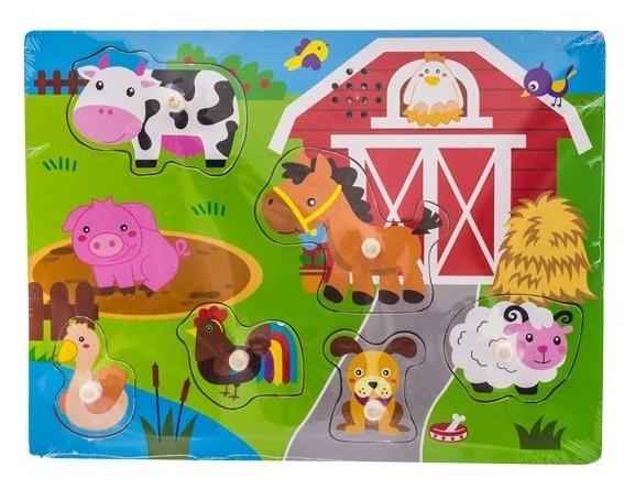 Tulimi Dřevěné zábavné puzzle vkládací - Malá farma