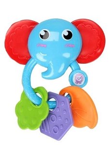 Toys 4 All  Chrastítko, kousátko - Slon, modrý