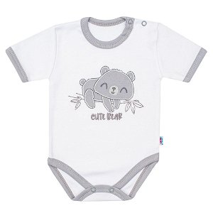 Kojenecké bavlněné body s krátkým rukávem New Baby Cute Bear Bílá 62 (3-6m)