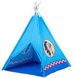 Dětský stan Ecotoys teepee indiánský modrý