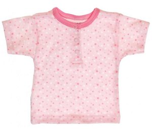 MBaby Bavlněné Polo tričko s krátkým rukávem vel. 80 Hvězdičky - růžové, 80 (9-12m)