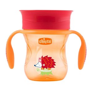 CHICCO Hrneček Perfect 360 s držadly 200 ml oranžový 12m+