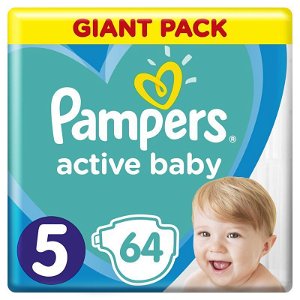 PAMPERS Active Baby jednorázové pleny vel. 5, 64 ks, 11-16 kg