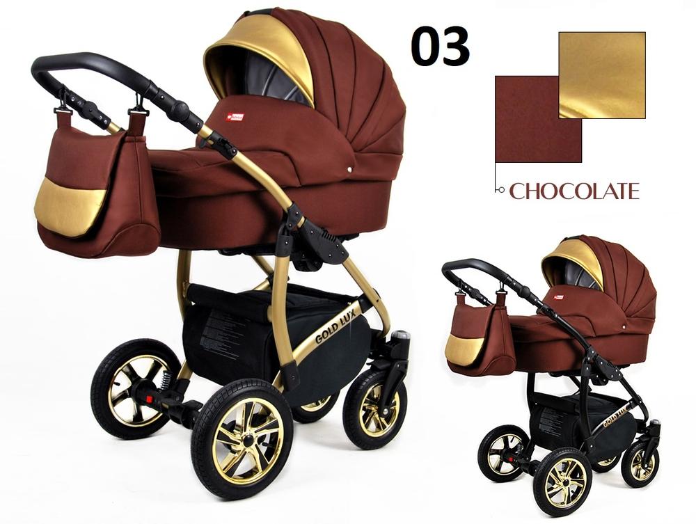 Kombinovaný kočárek Raf-Pol Baby Lux Gold Lux 2019 Chocolate