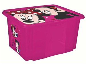 Keeeper Box na hračky Minnie Mouse 45 l, malinový