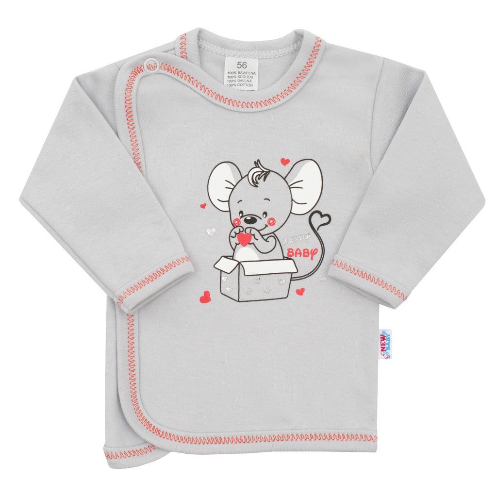 Kojenecká košilka New Baby Mouse šedá Šedá 62 (3-6m)