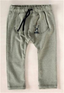 K-Baby Stylové dětské kalhoty, tepláky s klokankovou kapsou - šedé, 62 (2-3m)