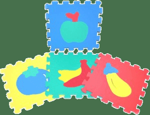 WIKY Puzzle pěnové 10 ks - Ovoce, 2 druhy