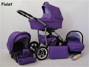 Kombinovaný kočárek Raf-Pol Baby Lux Qbaro 2019 04 fialový