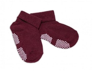 Kojenecké ponožky, 0-12 m, Risocks protiskluzové - bordo, 56-80 (0-12m)