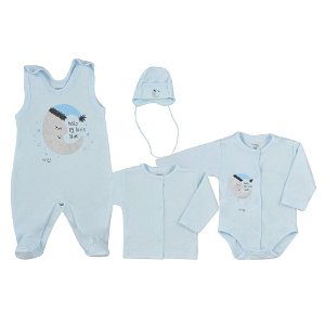 4-dílná kojenecká souprava Koala Moon modrá Modrá 68 (4-6m)