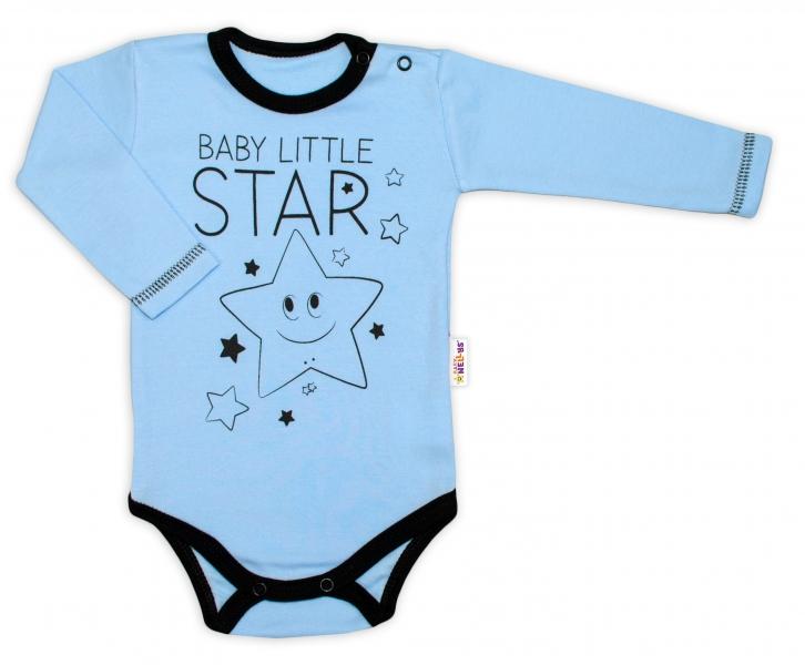 Baby Nellys Body dlouhý rukáv, modré, Baby Little Star, 50 (0-1m)