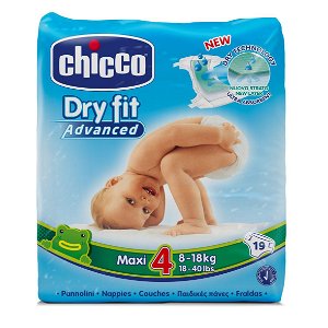 CHICCO Pleny jednorázové Dry Fit Maxi (8-18 kg) 19 ks