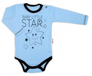 Baby Nellys Body dlouhý rukáv, modré, Baby Little Star, vel. 74, 74 (6-9m)