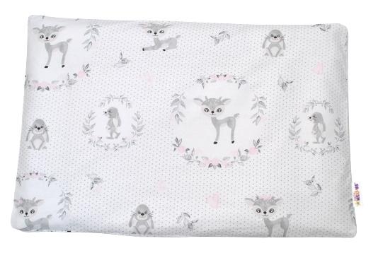 Baby Nellys Povlak na polštářek Koloušek, 40x60 cm - růžový/šedý