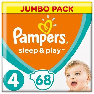 PAMPERS Sleep&Play 4 MAXI 68 ks (9-14 kg) JUMBO PACK - jednorázové pleny
