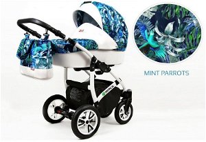 Kočárek Raf-Pol Baby Lux Tropical 2018 Mint Parrots