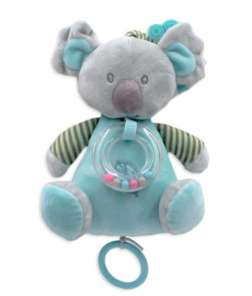 Tulilo Závěsná plyšová hračka s chrastítkem Koala 18 cm - šedá/mátová