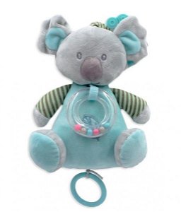 Tulilo Závěsná plyšová hračka s chrastítkem Koala 18 cm - šedá/mátová