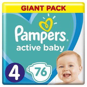 PAMPERS Active Baby jednorázové pleny vel. 4, 76 ks, 9-14 kg