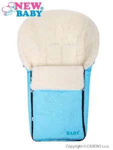 Luxusní fusák s ovčím rounem New Baby tyrkysový Modrá