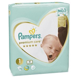 PAMPERS Premium Care 1 NEWBORN (2-5 kg) 78 ks Value Pack – jednorázové pleny